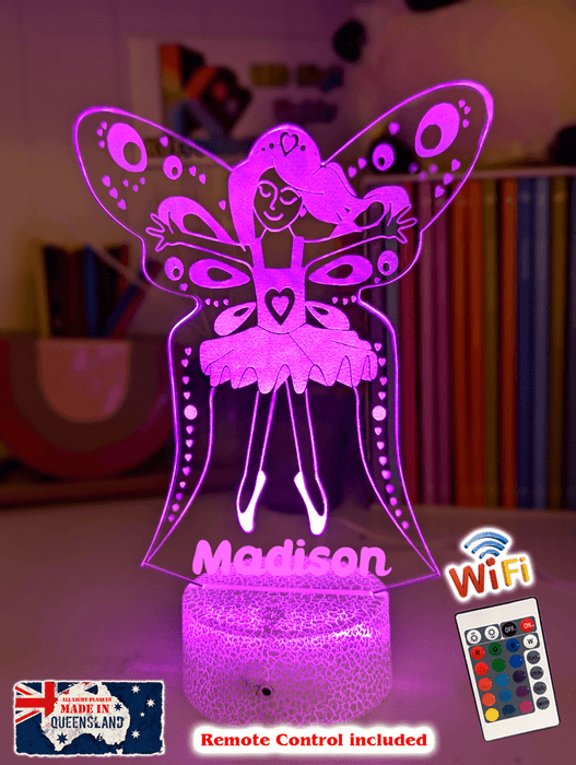 Fairy Princess Personalised Name 3D LED Night Light Lamp - KustomboxNight Lights & Ambient LightingKustomboxStandard