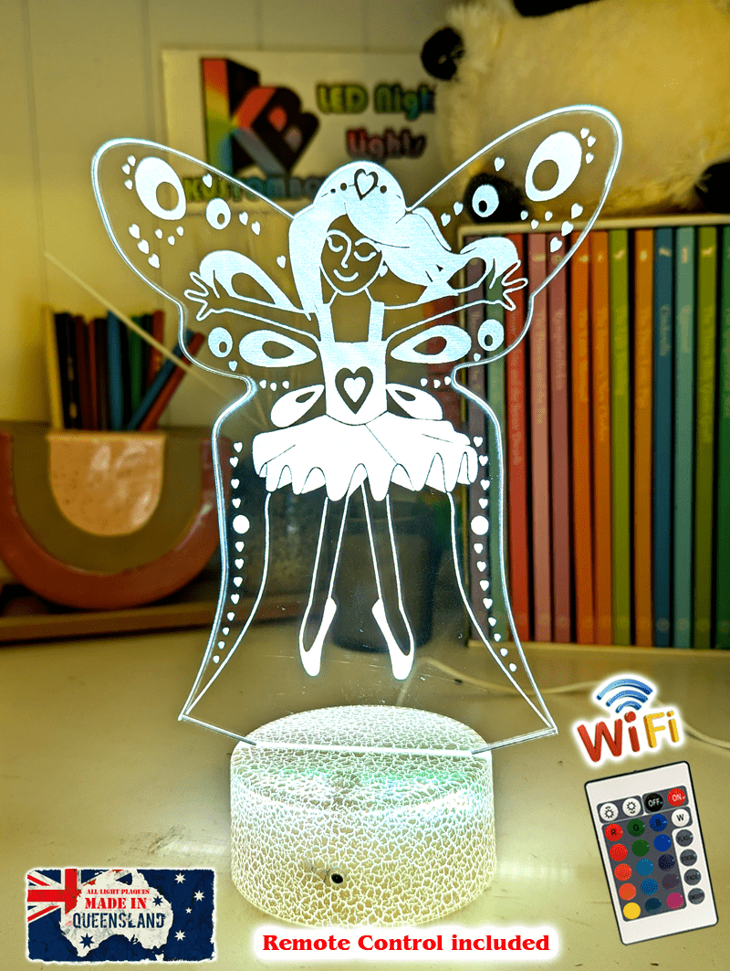 Fairy Princess Personalised Name 3D LED Night Light Lamp - KustomboxNight Lights & Ambient LightingKustomboxStandard