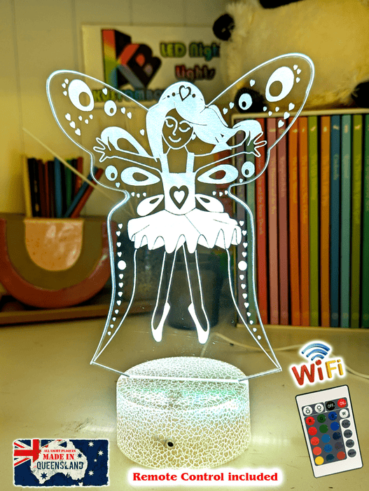 Fairy Princess Personalised Name 3D LED Night Light Lamp - KustomboxNight Lights & Ambient LightingKustomboxStandard