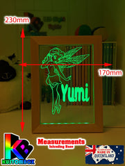 Fairy Princess Personalised Name Timber Frame base USB 3D LED Night Light + Remote - KustomboxNight Lights & Ambient LightingKustomboxTimber Frame Light