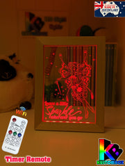Fairy Princess Sparkles Personalised Name Timber Frame base USB 3D LED Night Light + Remote - KustomboxNight Lights & Ambient LightingKustomboxTimber Frame Light