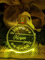 Family Name Christmas Branch Personalised Name Bauble Light Decoration - KustomboxNight Lights & Ambient LightingKustomboxBauble - Standard Size