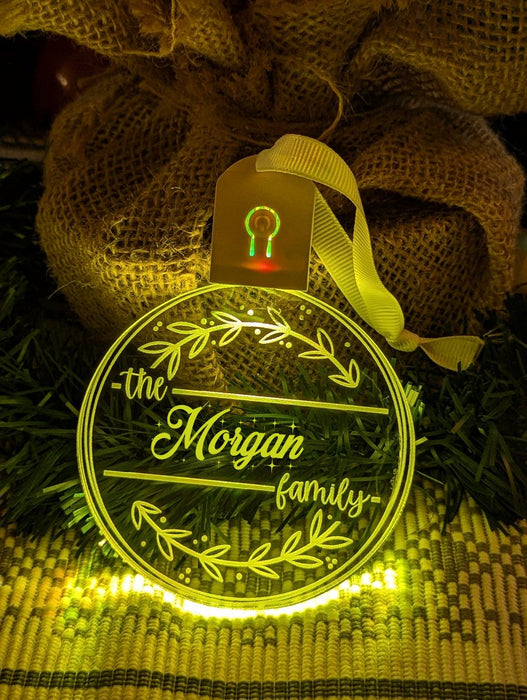 Family Name Christmas Branch Personalised Name Bauble Light Decoration - KustomboxNight Lights & Ambient LightingKustomboxBauble - Standard Size