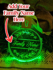 Family Name Christmas Branch Personalised Name Bauble Light Decoration - KustomboxNight Lights & Ambient LightingKustomboxBauble - Standard Size