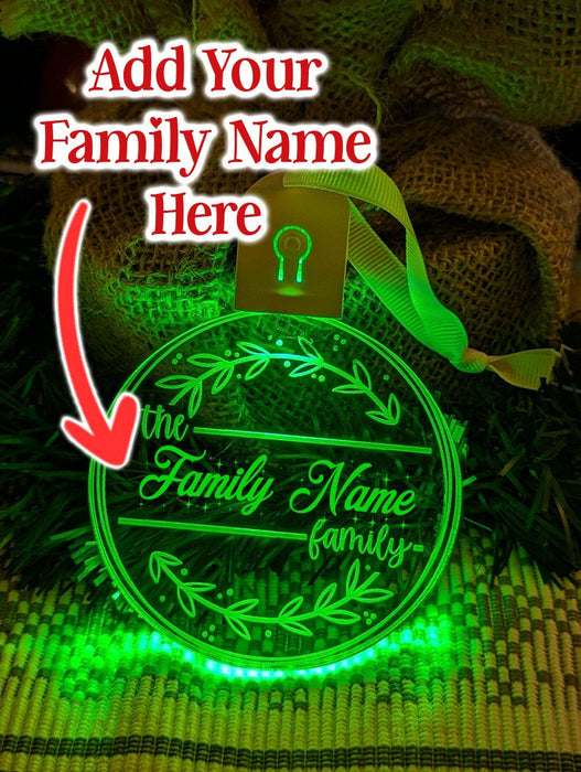 Family Name Christmas Branch Personalised Name Bauble Light Decoration - KustomboxNight Lights & Ambient LightingKustomboxBauble - Standard Size