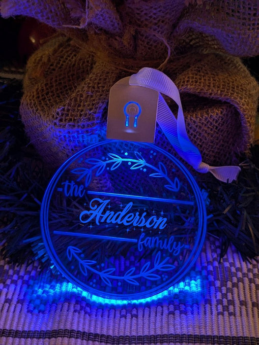 Family Name Christmas Branch Personalised Name Bauble Light Decoration - KustomboxNight Lights & Ambient LightingKustomboxBauble - Standard Size