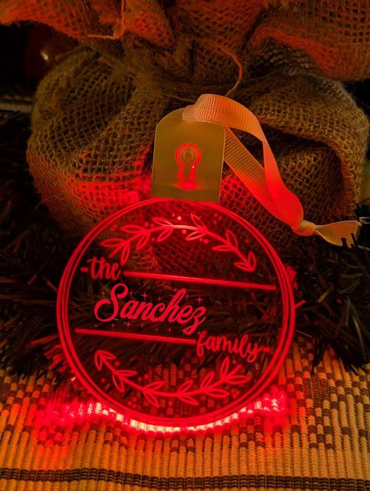Family Name Christmas Branch Personalised Name Bauble Light Decoration - KustomboxNight Lights & Ambient LightingKustomboxBauble - Standard Size