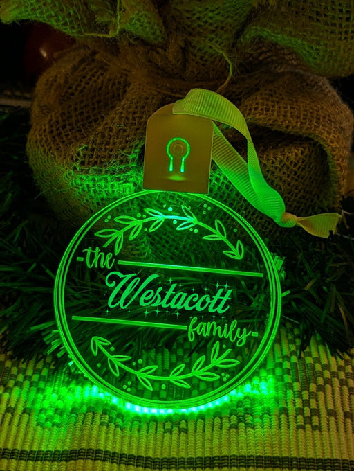 Family Name Christmas Branch Personalised Name Bauble Light Decoration - KustomboxNight Lights & Ambient LightingKustomboxBauble - Standard Size