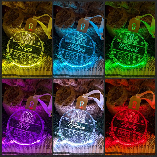 Family Name Christmas Elfs Personalised Name Bauble Light Decoration - KustomboxNight Lights & Ambient LightingKustomboxBauble - Standard Size