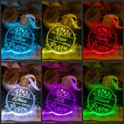 Family Name Christmas Flowers Personalised Name Bauble Light Decoration - KustomboxNight Lights & Ambient LightingKustomboxBauble - Standard Size