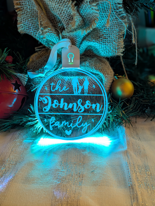 My Family Name Christmas Tree Personalised Bauble Light Decoration