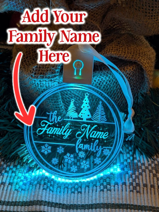 Family Name Christmas Tree Personalised Bauble Light Decoration - KustomboxNight Lights & Ambient LightingKustomboxBauble - Standard Size