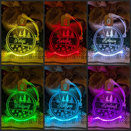 Family Name Christmas Tree Personalised Bauble Light Decoration - KustomboxNight Lights & Ambient LightingKustomboxBauble - Standard Size