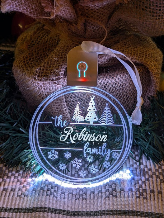 Family Name Christmas Tree Personalised Bauble Light Decoration - KustomboxNight Lights & Ambient LightingKustomboxBauble - Standard Size