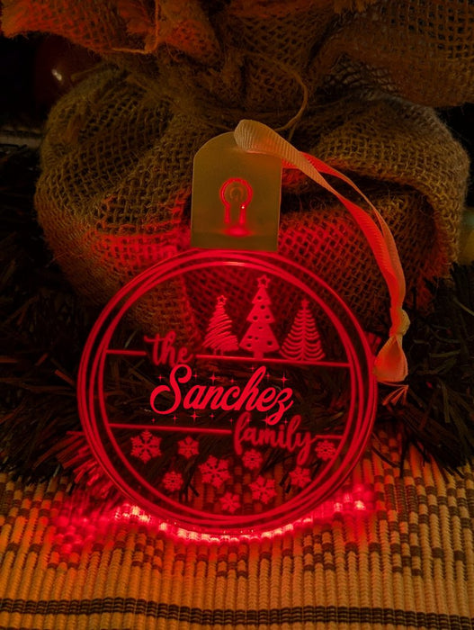 Family Name Christmas Tree Personalised Bauble Light Decoration - KustomboxNight Lights & Ambient LightingKustomboxBauble - Standard Size
