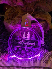 Family Name Christmas Tree Personalised Bauble Light Decoration - KustomboxNight Lights & Ambient LightingKustomboxBauble - Standard Size