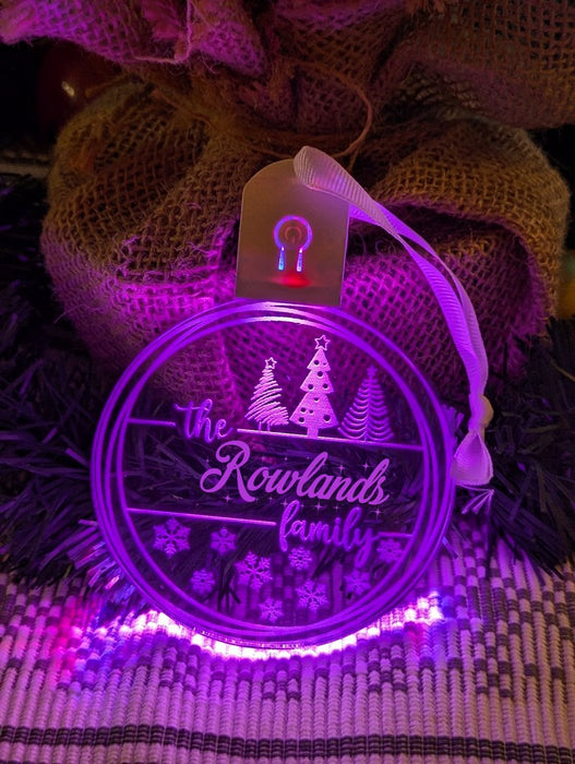 Family Name Christmas Tree Personalised Bauble Light Decoration - KustomboxNight Lights & Ambient LightingKustomboxBauble - Standard Size
