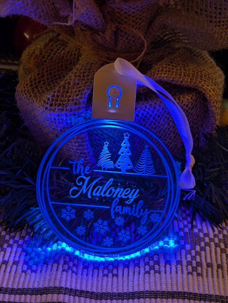 Family Name Christmas Tree Personalised Bauble Light Decoration - KustomboxNight Lights & Ambient LightingKustomboxBauble - Standard Size