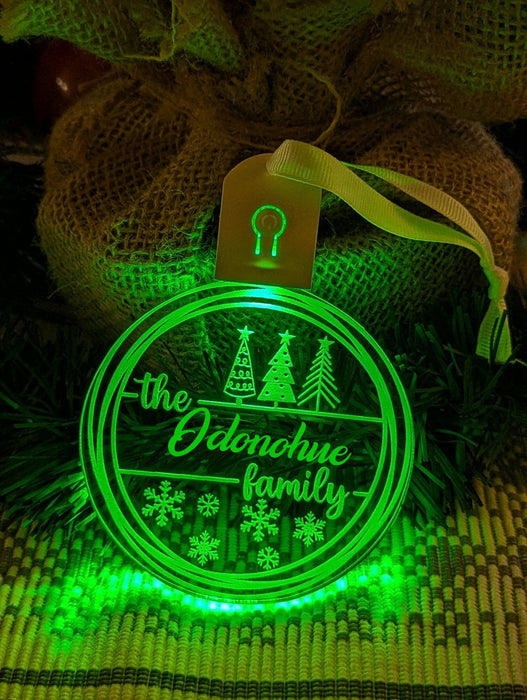 Family Name Christmas Tree Personalised Name Bauble Light Decoration - KustomboxNight Lights & Ambient LightingKustomboxBauble - Standard Size