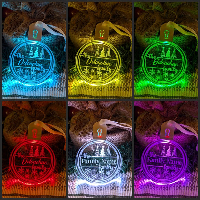 Family Name Christmas Tree Personalised Name Bauble Light Decoration - KustomboxNight Lights & Ambient LightingKustomboxBauble - Standard Size