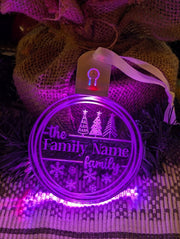 Family Name Christmas Tree Personalised Name Bauble Light Decoration - KustomboxNight Lights & Ambient LightingKustomboxBauble - Standard Size