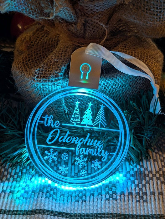 Family Name Christmas Tree Personalised Name Bauble Light Decoration - KustomboxNight Lights & Ambient LightingKustomboxBauble - Standard Size