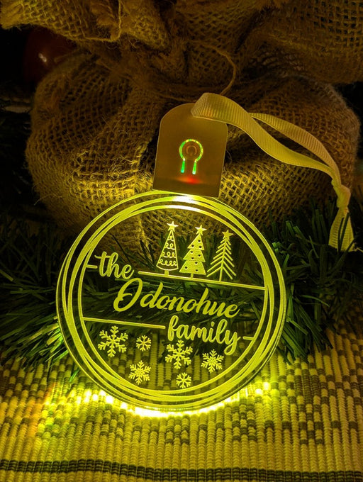 Family Name Christmas Tree Personalised Name Bauble Light Decoration - KustomboxNight Lights & Ambient LightingKustomboxBauble - Standard Size
