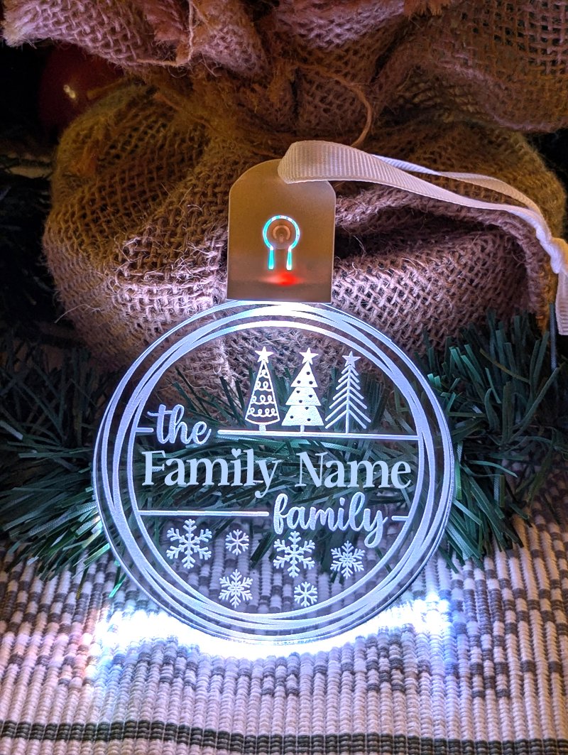 Family Name Christmas Tree Personalised Name Bauble Light Decoration - KustomboxNight Lights & Ambient LightingKustomboxBauble - Standard Size