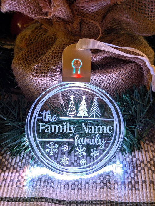 Family Name Christmas Tree Personalised Name Bauble Light Decoration - KustomboxNight Lights & Ambient LightingKustomboxBauble - Standard Size