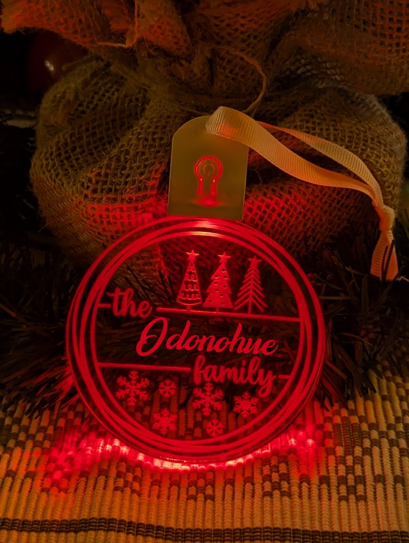 Family Name Christmas Tree Personalised Name Bauble Light Decoration - KustomboxNight Lights & Ambient LightingKustomboxBauble - Standard Size
