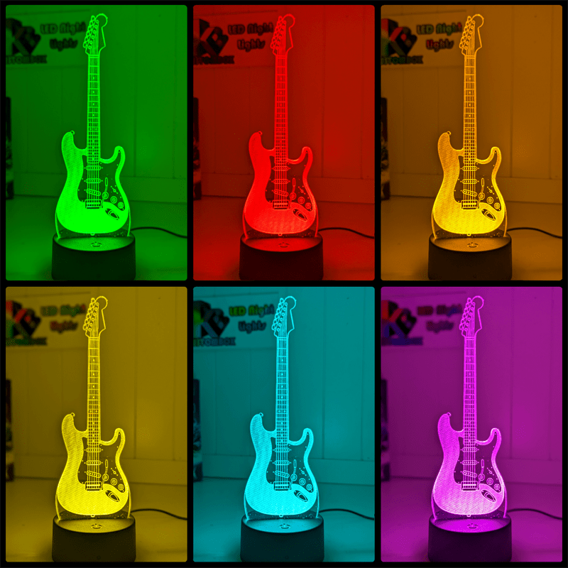 Fender Electric Guitar 3D LED Night Light Lamp for Music Lovers, Bedroom & Man Cave - KustomboxNight Lights & Ambient LightingKustomboxStandard Size - No Name