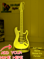 Fender Electric Guitar 3D LED Night Light Lamp for Music Lovers, Bedroom & Man Cave - KustomboxNight Lights & Ambient LightingKustomboxStandard Size - No Name