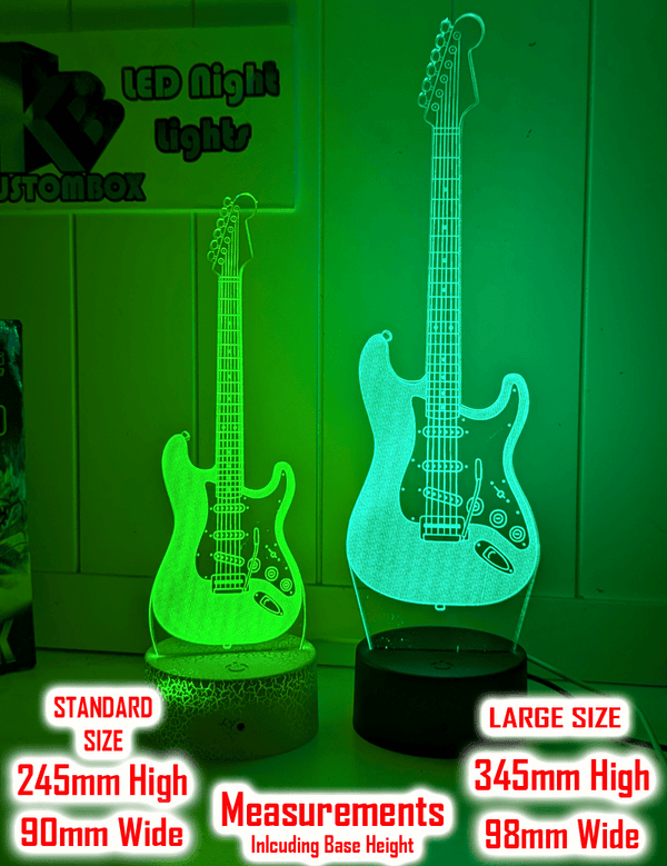 Fender Electric Guitar 3D LED Night Light Lamp for Music Lovers, Bedroom & Man Cave - KustomboxNight Lights & Ambient LightingKustomboxStandard Size - No Name