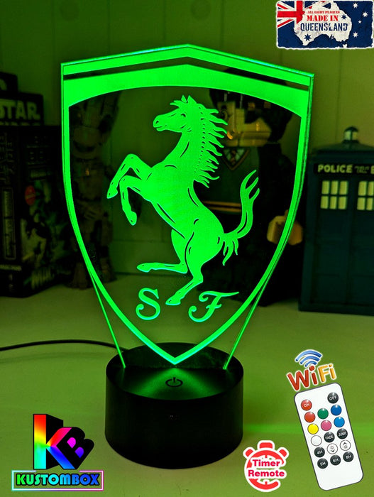 Ferrari Car Logo 3D LED Night Light Lamp Mancave Bar Light - KustomboxNight Lights & Ambient LightingKustomboxStandard No Name