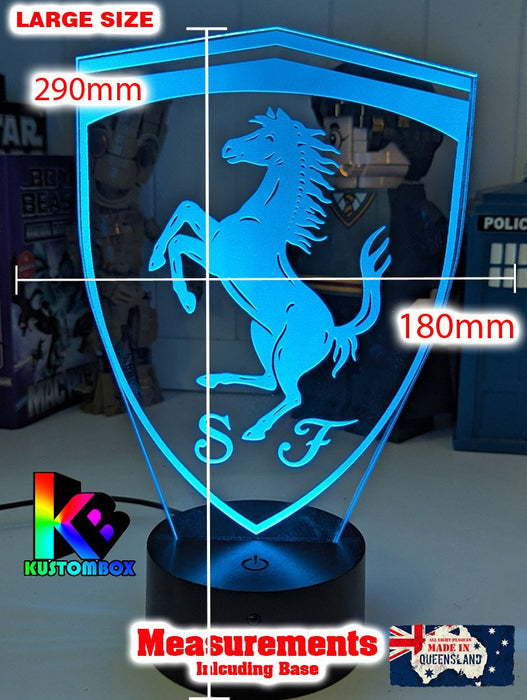 Ferrari Car Logo 3D LED Night Light Lamp Mancave Bar Light - KustomboxNight Lights & Ambient LightingKustomboxStandard No Name