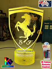 Ferrari Car Logo 3D LED Night Light Lamp Mancave Bar Light - KustomboxNight Lights & Ambient LightingKustomboxStandard No Name