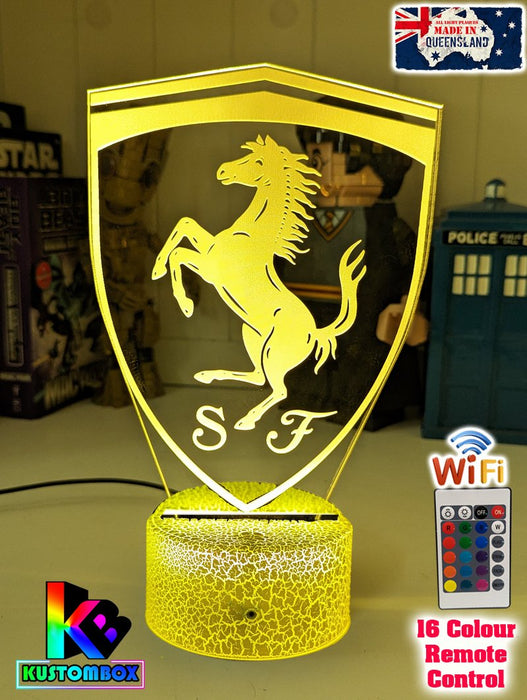 Ferrari Car Logo 3D LED Night Light Lamp Mancave Bar Light - KustomboxNight Lights & Ambient LightingKustomboxStandard No Name