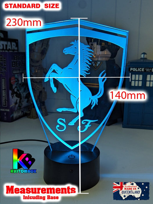 Ferrari Car Logo 3D LED Night Light Lamp Mancave Bar Light - KustomboxNight Lights & Ambient LightingKustomboxStandard No Name