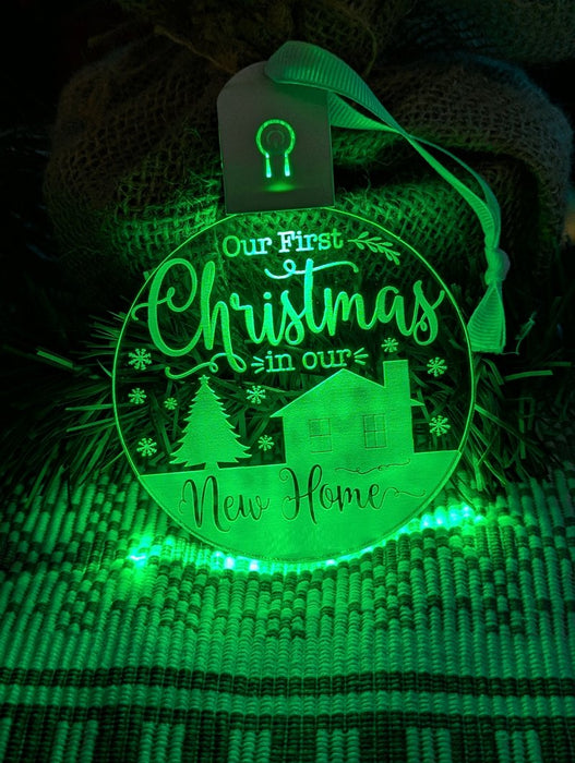 First Christmas in Our New Home Tree Bauble 3d LED Light Decoration - KustomboxNight Lights & Ambient LightingKustomboxBauble - Standard Size