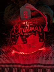 First Christmas in Our New Home Tree Bauble 3d LED Light Decoration - KustomboxNight Lights & Ambient LightingKustomboxBauble - Standard Size