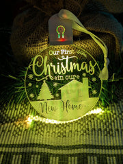 First Christmas in Our New Home Tree Bauble 3d LED Light Decoration - KustomboxNight Lights & Ambient LightingKustomboxBauble - Standard Size