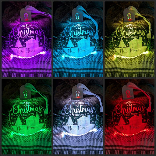 First Christmas in Our New Home Tree Bauble 3d LED Light Decoration - KustomboxNight Lights & Ambient LightingKustomboxBauble - Standard Size