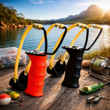 Fishing Burley Catapult Launcher with Ergonomic Grip & Spare Rubbers - KustomboxKustomboxOrange Handle Pack