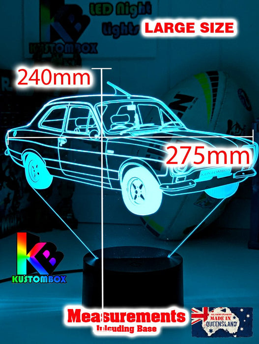 FORD ESCORT MK1 CAR PERSONALISED 3D LED NIGHT LIGHT MANCAVE BAR LIGHT - KustomboxNight Lights & Ambient LightingKustomboxStandard No Name