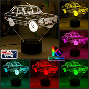 FORD ESCORT MK1 CAR PERSONALISED 3D LED NIGHT LIGHT MANCAVE BAR LIGHT - KustomboxNight Lights & Ambient LightingKustomboxStandard No Name