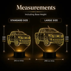 Ford Ranger XLS 2014–2015 3D LED Night Light - Custom Lamp - KustomboxNight Lights & Ambient LightingKustomboxStandard Size + Number Plate DetailBlack 16 Colours + Remote