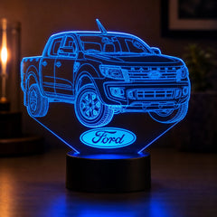 Ford Ranger XLS 2014–2015 3D LED Night Light - Custom Lamp - KustomboxNight Lights & Ambient LightingKustomboxStandard Size + Ford LogoBlack 16 Colours + Remote