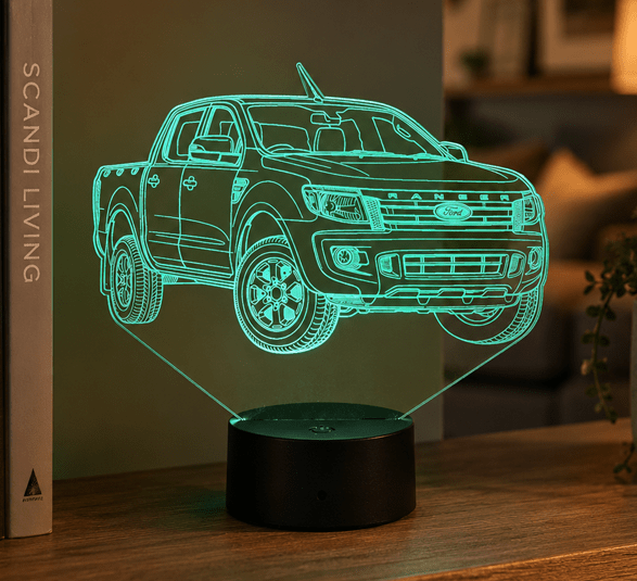 Ford Ranger XLS 2014–2015 3D LED Night Light - Custom Lamp - KustomboxNight Lights & Ambient LightingKustomboxStandard SizeBlack 16 Colours + Remote