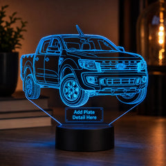 Ford Ranger XLS 2014–2015 3D LED Night Light - Custom Lamp - KustomboxNight Lights & Ambient LightingKustomboxStandard Size + Number Plate DetailBlack 16 Colours + Remote