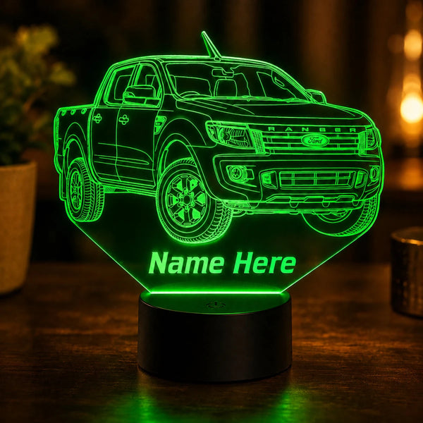 Ford Ranger XLS 2014–2015 3D LED Night Light - Custom Lamp - KustomboxNight Lights & Ambient LightingKustomboxStandard Size + NameBlack 16 Colours + Remote
